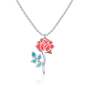 Gently Rose Silver Necklace SPE-3368 (FL3+CO15)